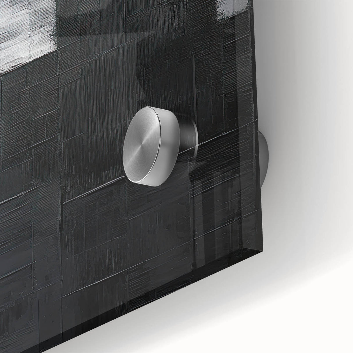 Framed Dining Room Prints - Black & Silver Textured Abstract Art