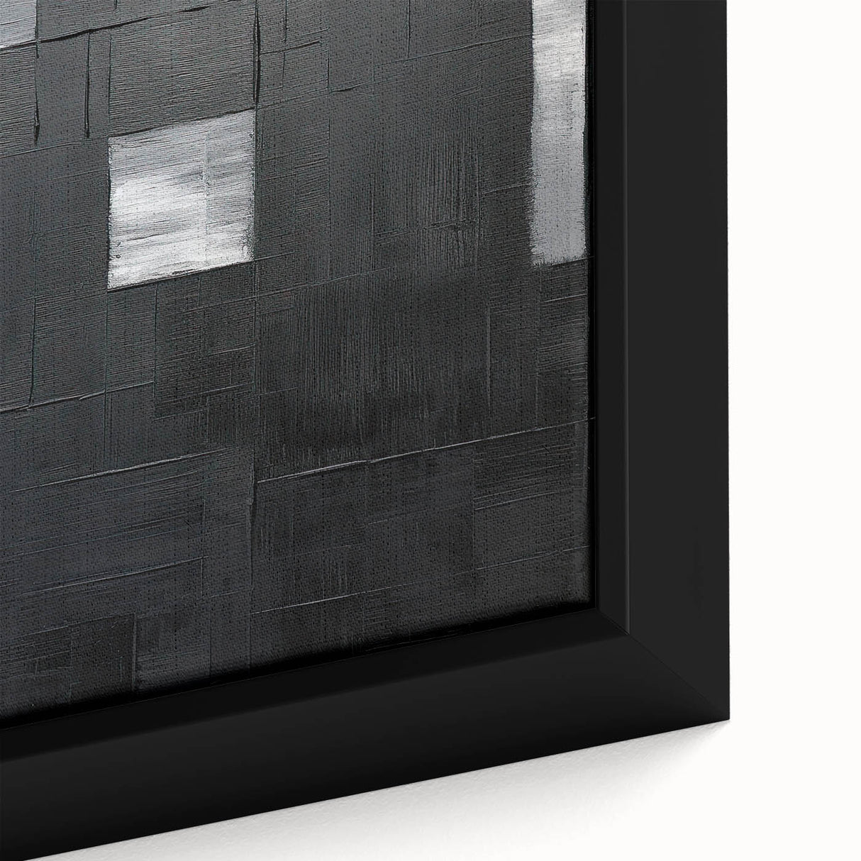 Framed Dining Room Prints - Black & Silver Textured Abstract Art
