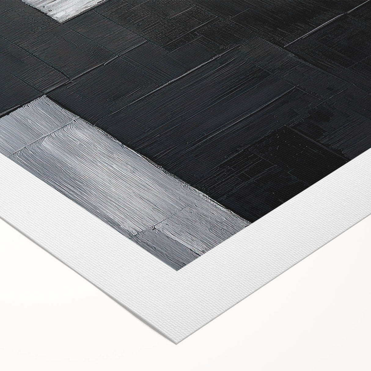 Framed Dining Room Prints - Black & Silver Textured Abstract Art