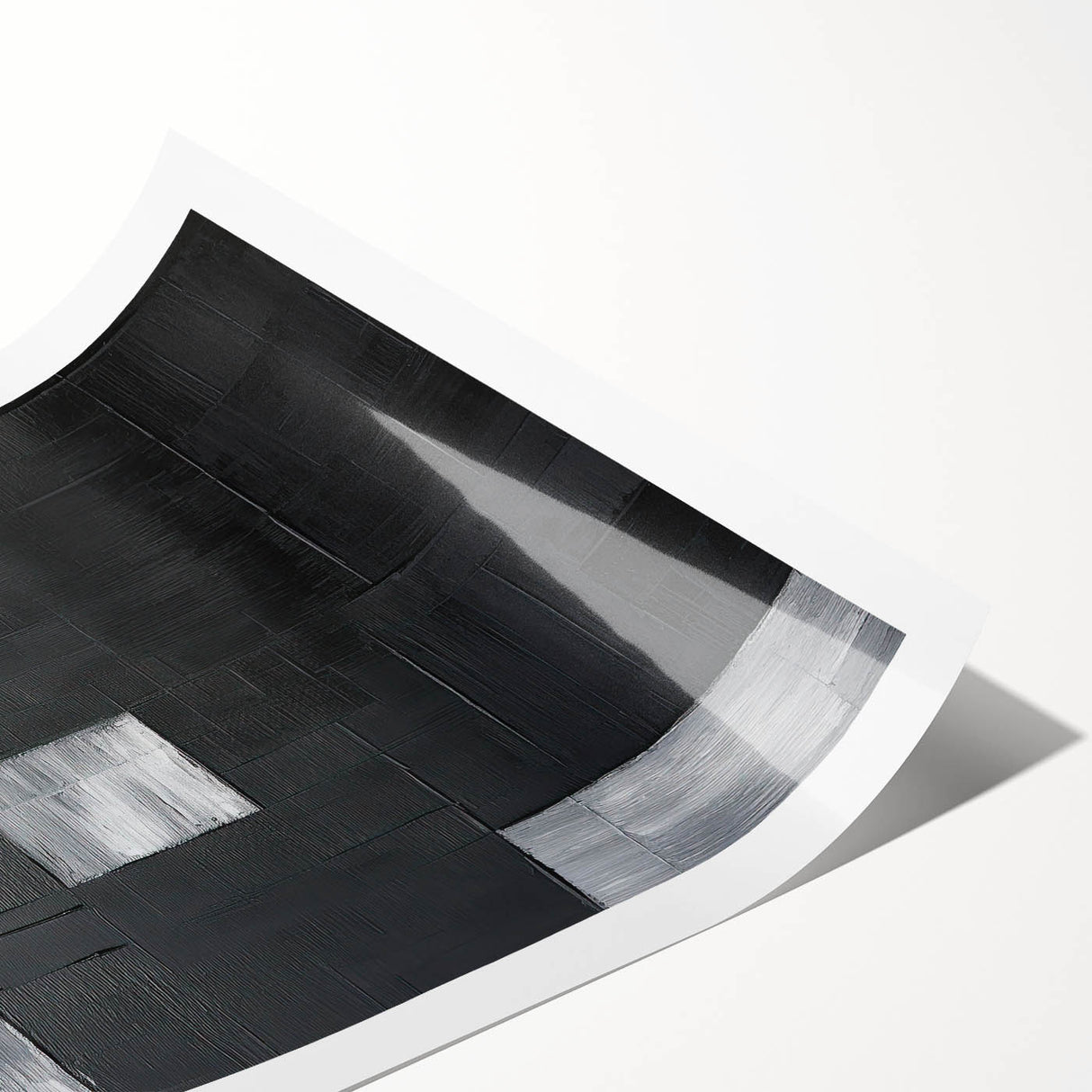 Framed Dining Room Prints - Black & Silver Textured Abstract Art