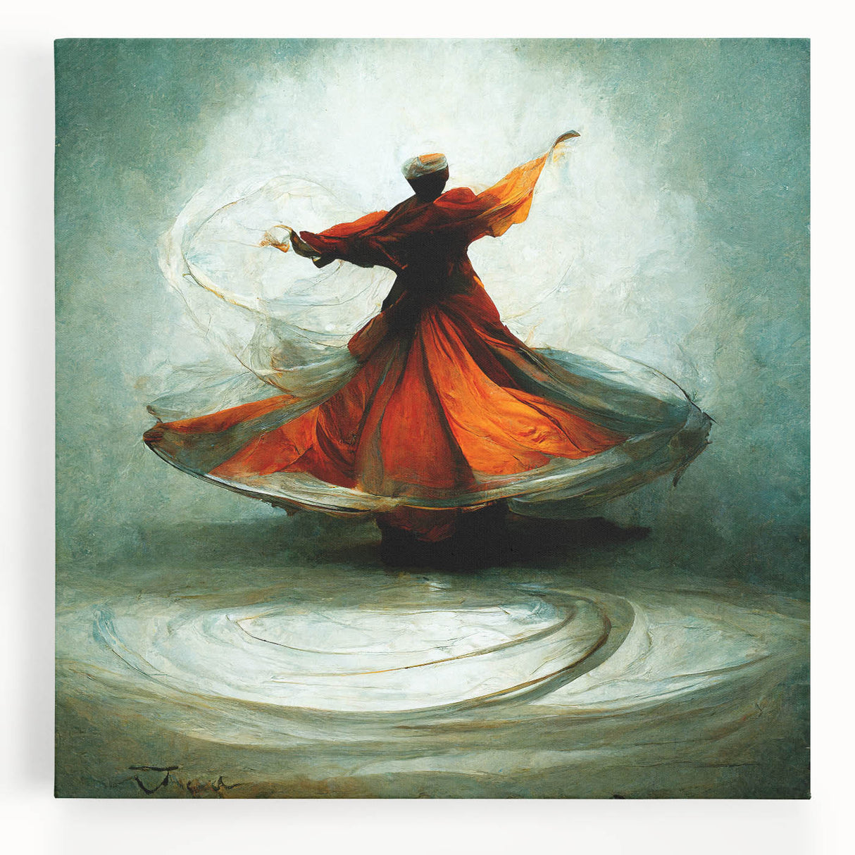 Abstract figurative wall art on stretched canvas showcases vibrant colors and dynamic shapes, perfect for modern decor. Ideal for enhancing living spaces with artistic flair.