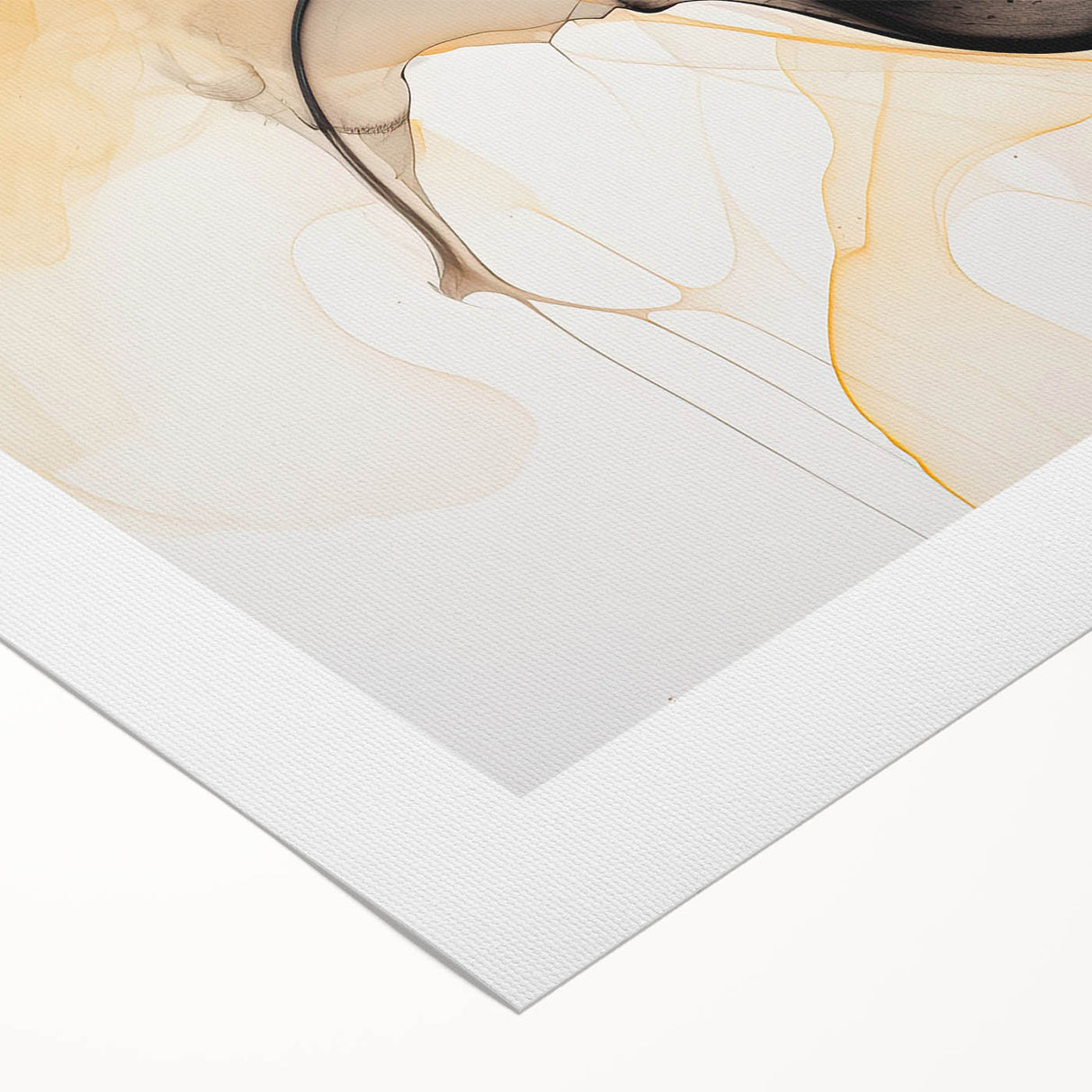 Canvas Art for Dining Area - Abstract Orange & Black Fluid Design