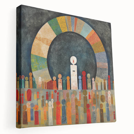 Abstract strokes wall art on stretched canvas showcasing vibrant colors and dynamic shapes. Perfect for modern decor, adding a touch of creativity to any space.