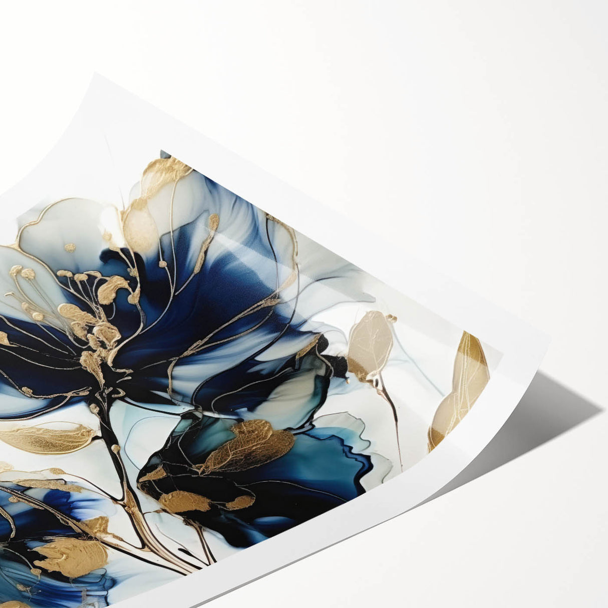 Abstract floral wall art print showcasing vibrant colors and intricate patterns, designed to enhance modern home decor, rolled and ready for framing.