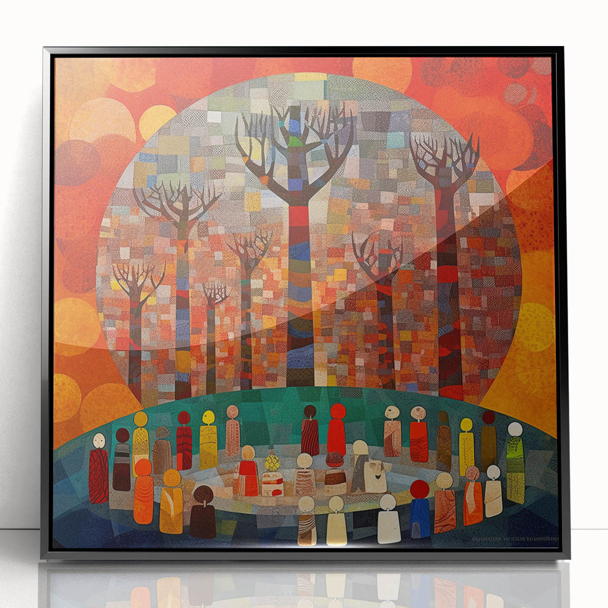 Framed abstract strokes wall art in black acrylic, showcasing dynamic brush patterns and textures, ideal for modern home decor and artistic spaces.