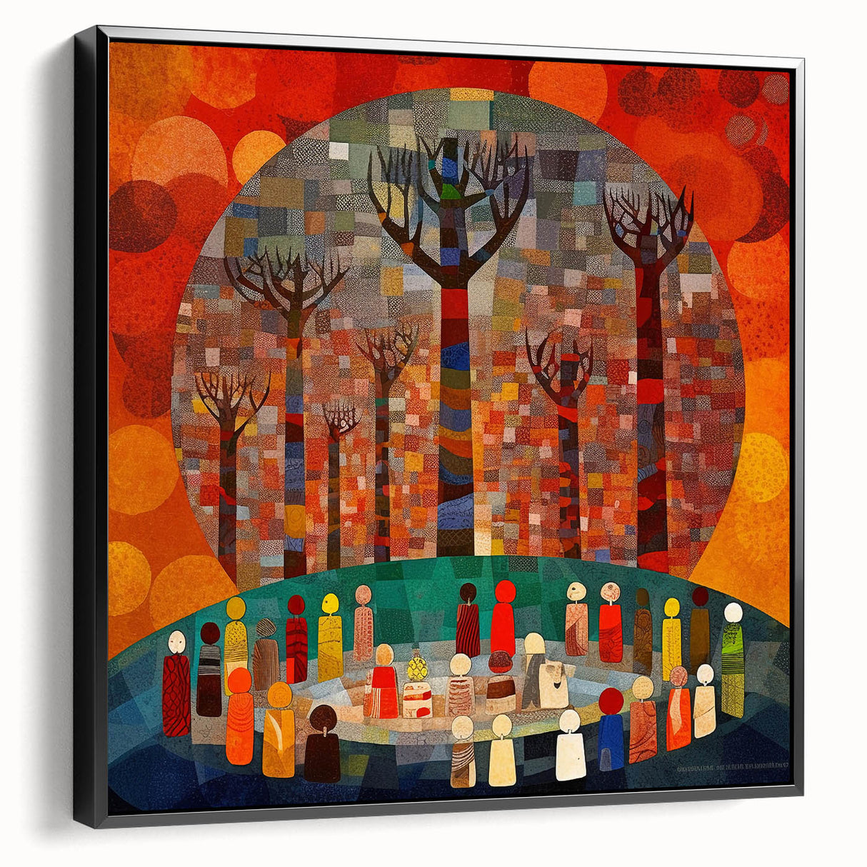 Framed canvas wall art featuring an abstract design of black strokes on a white background, showcasing modern aesthetics in a side view. Ideal for contemporary home decor.