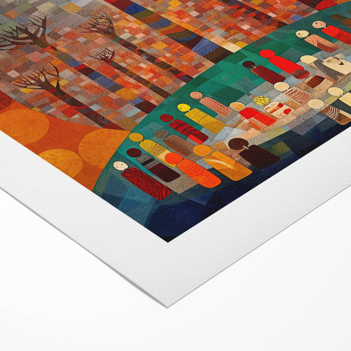 Abstract strokes wall art on rolled canvas, showcasing vibrant colors and fluid designs, perfect for modern home decor. Packaged securely in a cardboard tube.