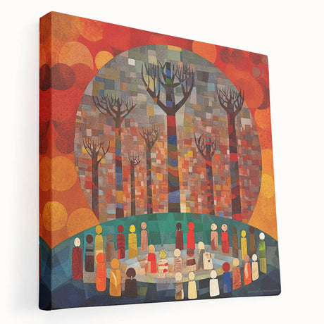 Abstract strokes wall art displayed on stretched canvas, showcasing vibrant colors and dynamic patterns, ideal for modern home decor and artistic ambiance.