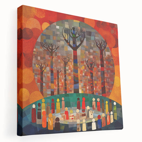 Abstract strokes wall art displayed on stretched canvas, showcasing vibrant colors and dynamic patterns, ideal for modern home decor and artistic ambiance.