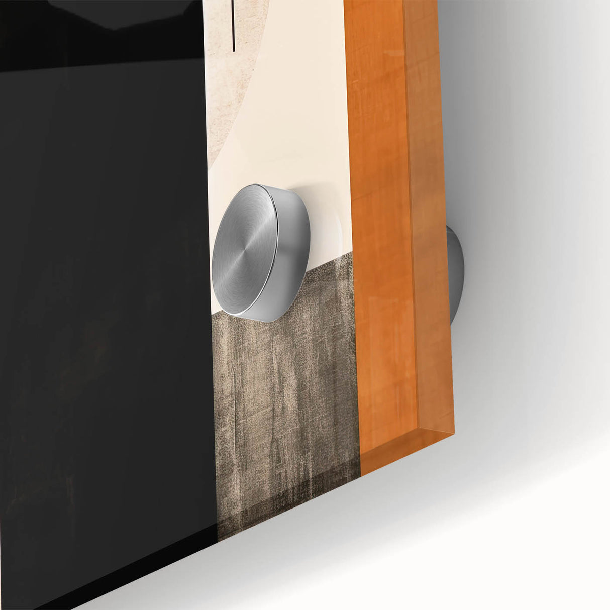 Modern Dining Room Wall Art - Geometric Black Beige & Orange Print