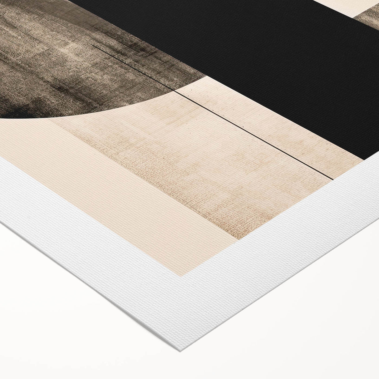 Modern Dining Room Wall Art - Geometric Black Beige & Orange Print