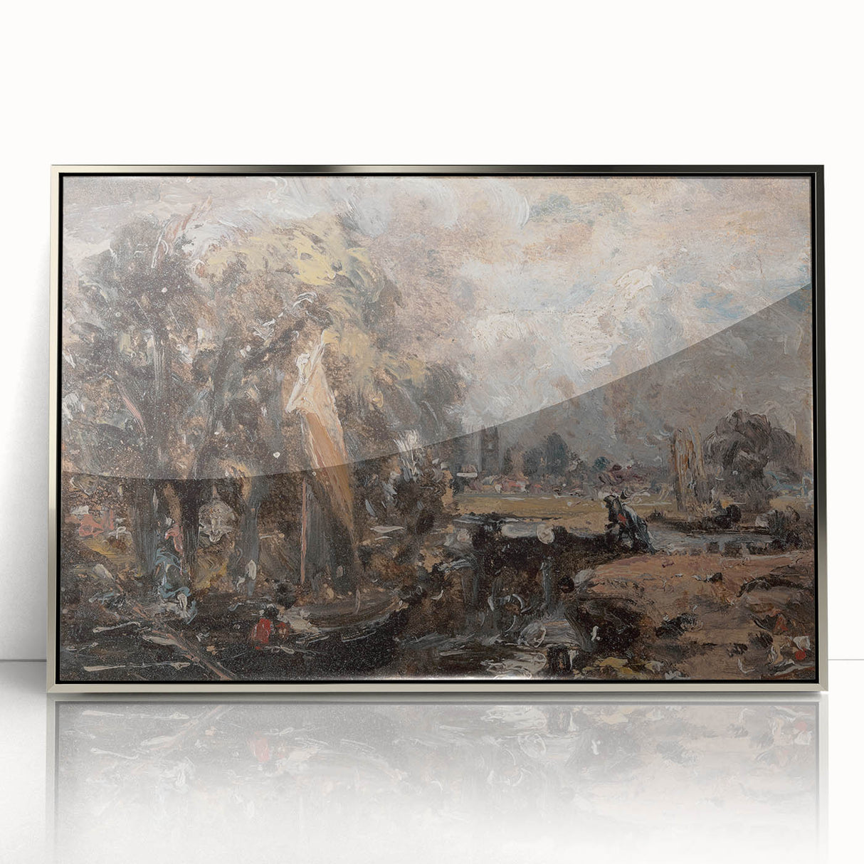 Famous Romantic Era Art: Dedham Lock by John Constable