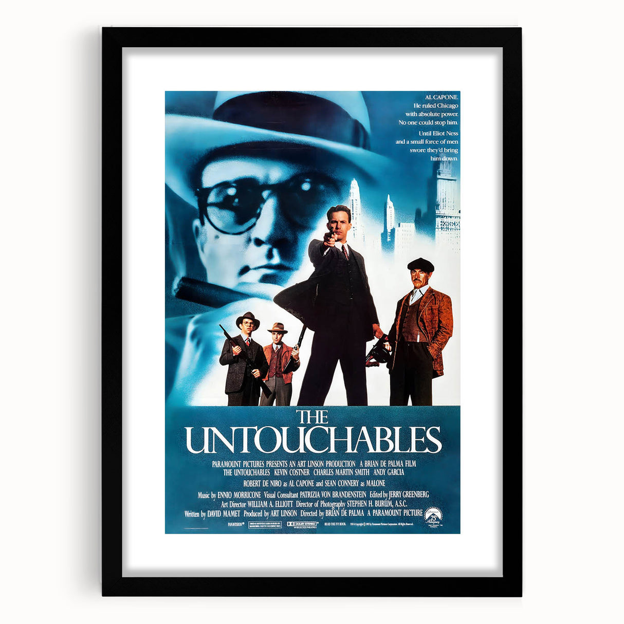 Retro Wall Art - The Untouchables Movie Poster - 80s Crime Drama Art