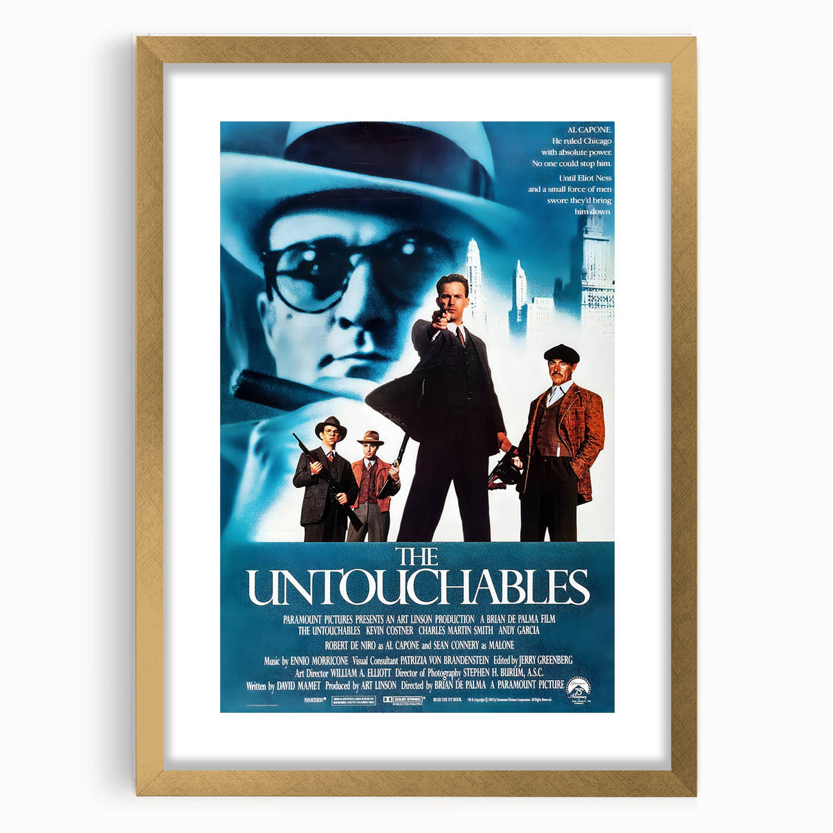Retro Wall Art - The Untouchables Movie Poster - 80s Crime Drama Art