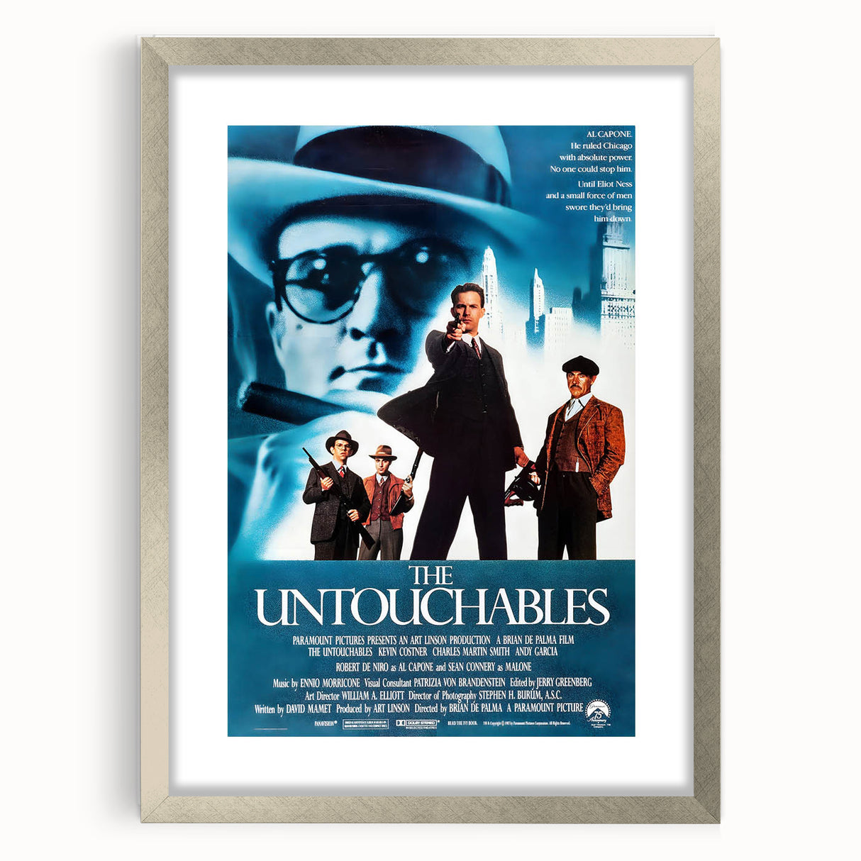 Retro Wall Art - The Untouchables Movie Poster - 80s Crime Drama Art
