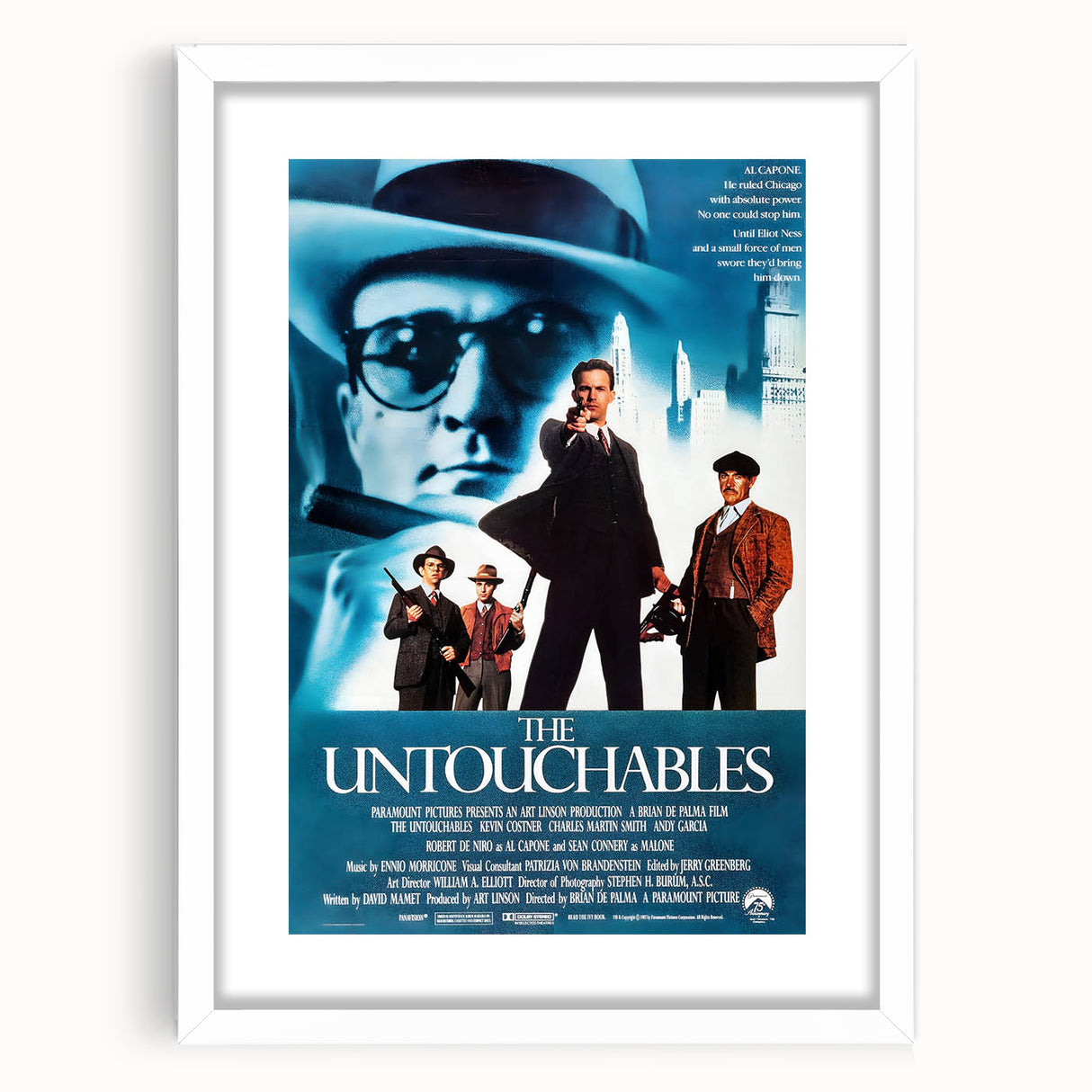 Retro Wall Art - The Untouchables Movie Poster - 80s Crime Drama Art