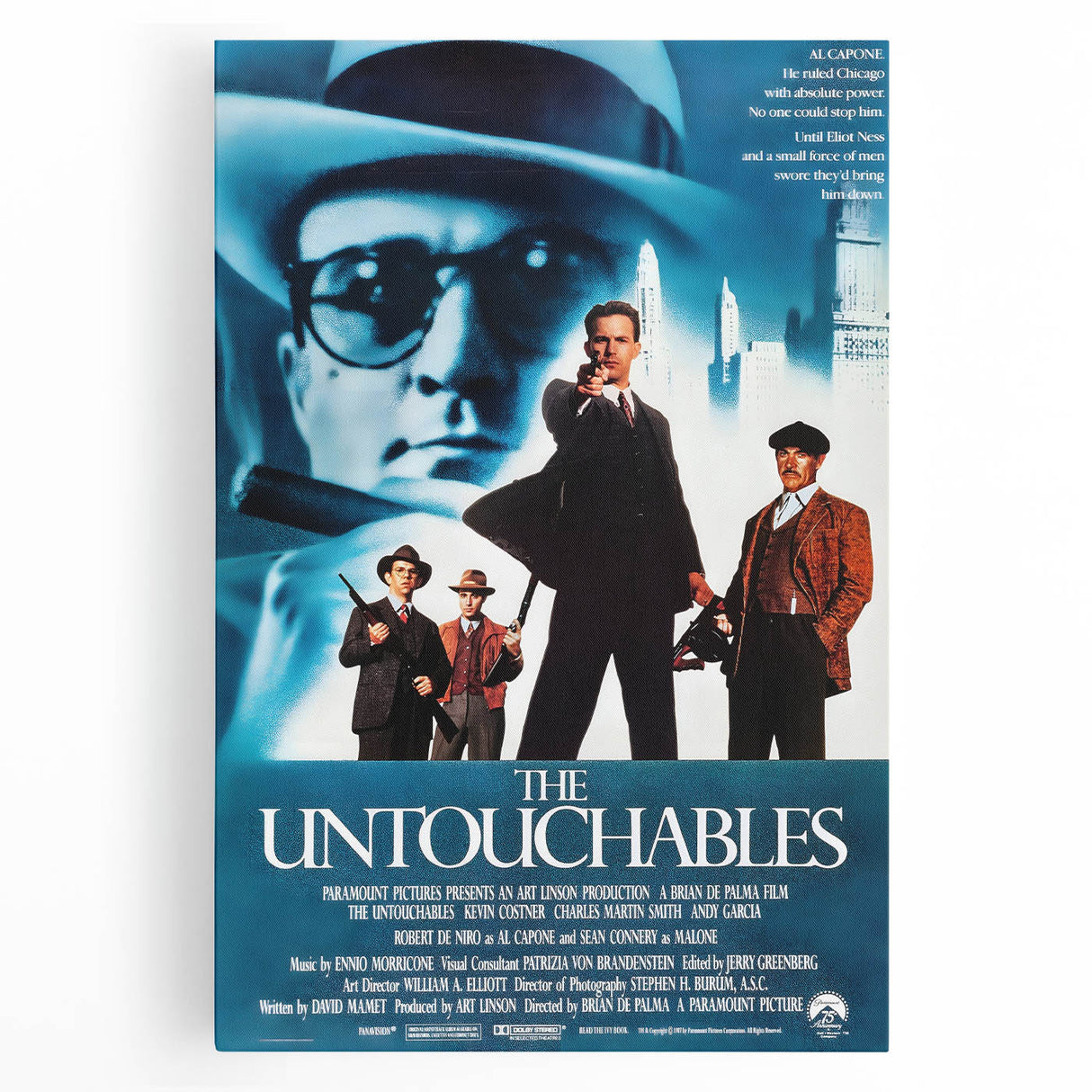 Retro Wall Art - The Untouchables Movie Poster - 80s Crime Drama Art