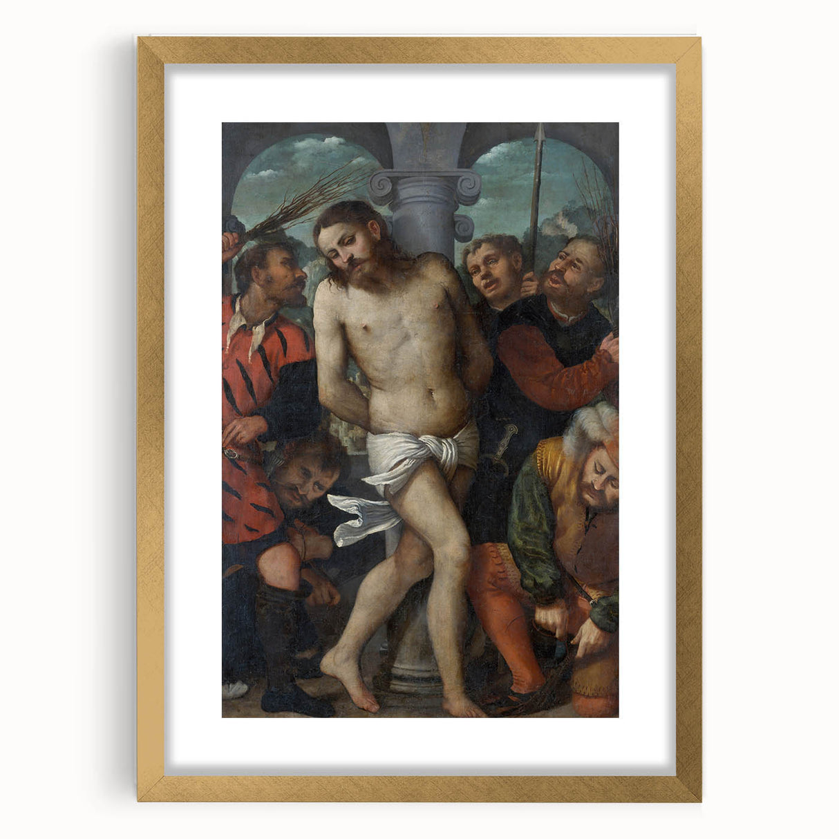 The Flagellation by Girolamo Romanino - Renaissance Religious Art Print