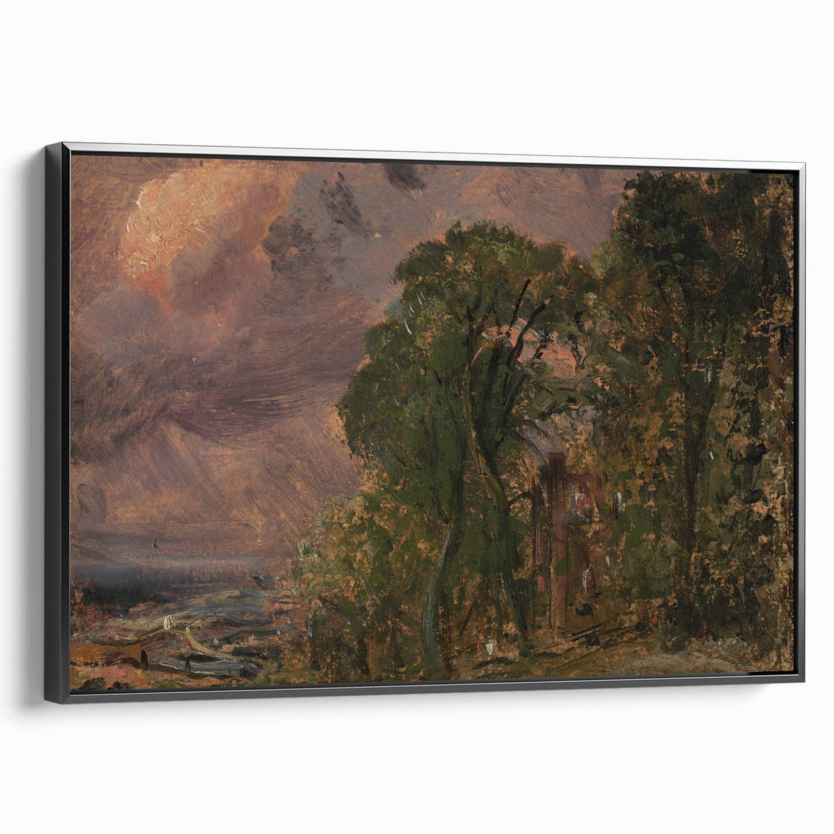 Romanticism Art: A View at Hampstead with Stormy Weather