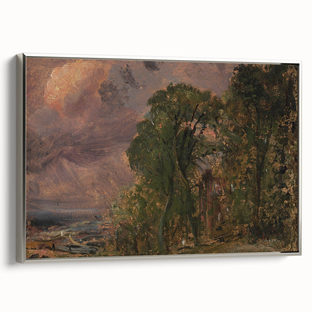 Romanticism Art: A View at Hampstead with Stormy Weather