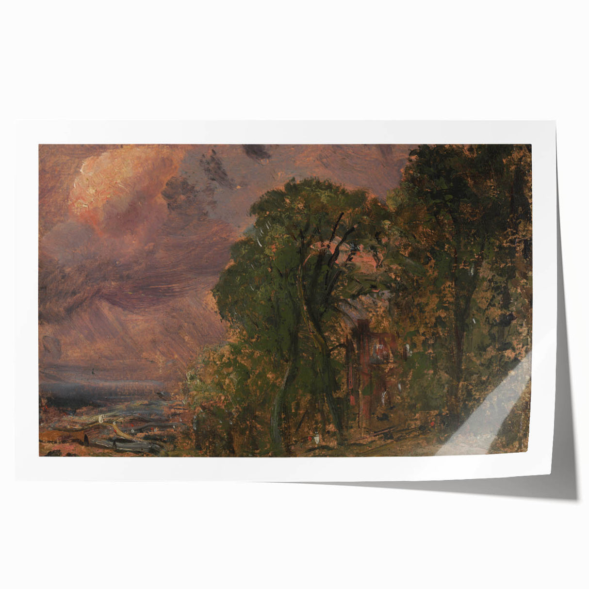 Romanticism Art: A View at Hampstead with Stormy Weather