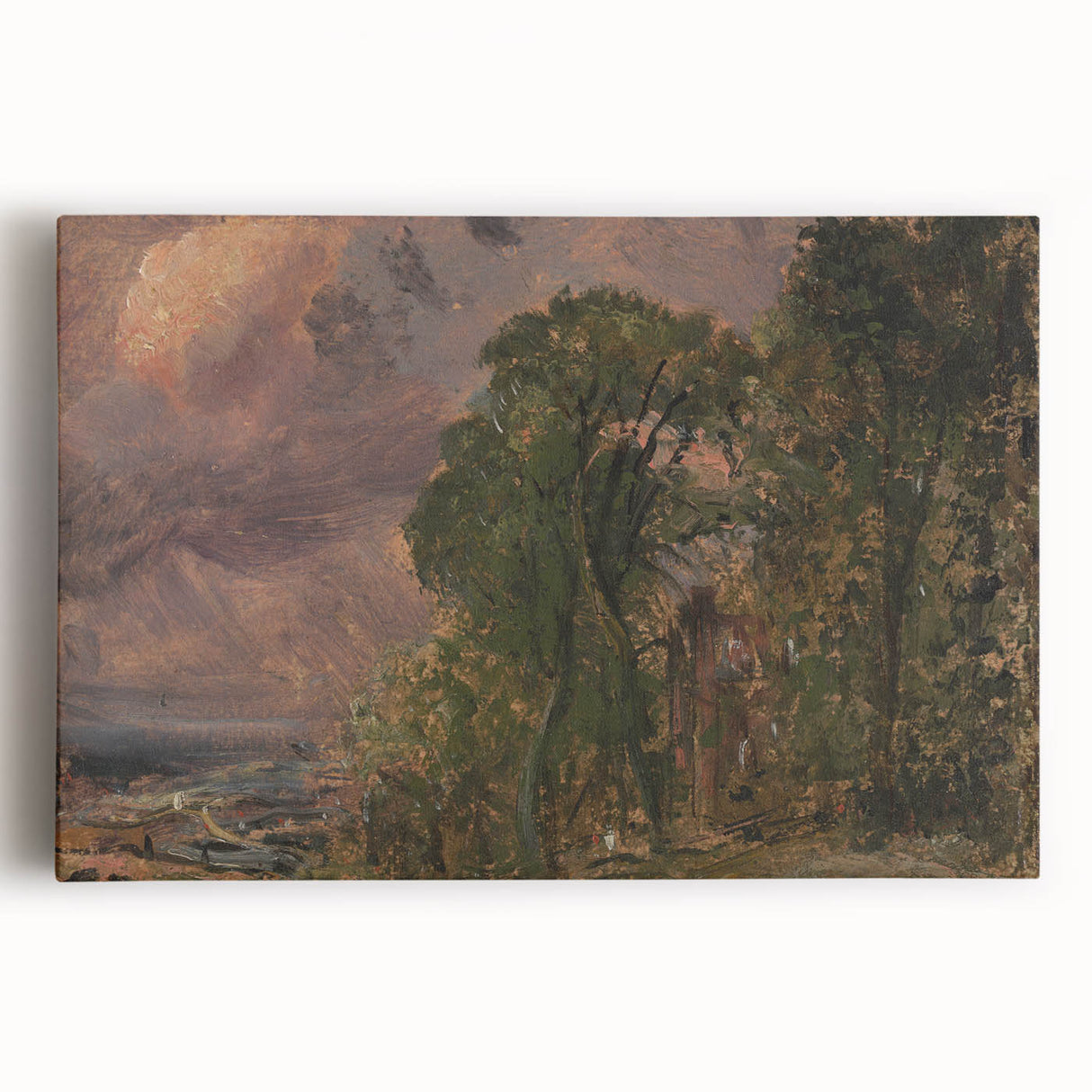 Romanticism Art: A View at Hampstead with Stormy Weather