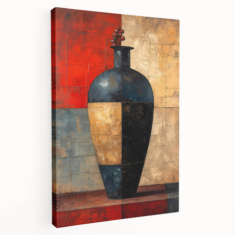 Abstract strokes wall art on stretched canvas showcasing vibrant colors and fluid designs, ideal for modern home decor. Side view highlights the canvas thickness and texture, enhancing artistic appeal.