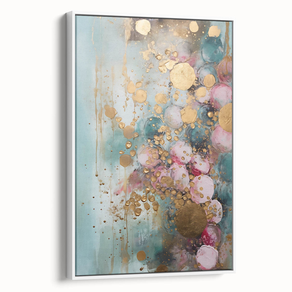 Framed canvas wall art showcasing abstract strokes in muted colors, presented in a stylish white frame, perfect for modern home decor.