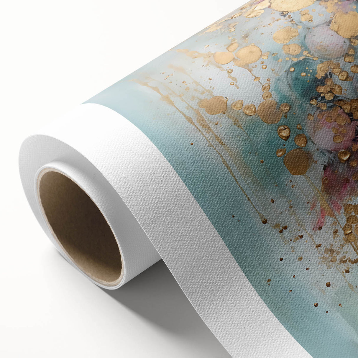 Abstract canvas wall art featuring vibrant strokes in blue, orange, and yellow hues. Ideal for modern decor, enhancing living spaces with a dynamic and colorful aesthetic.