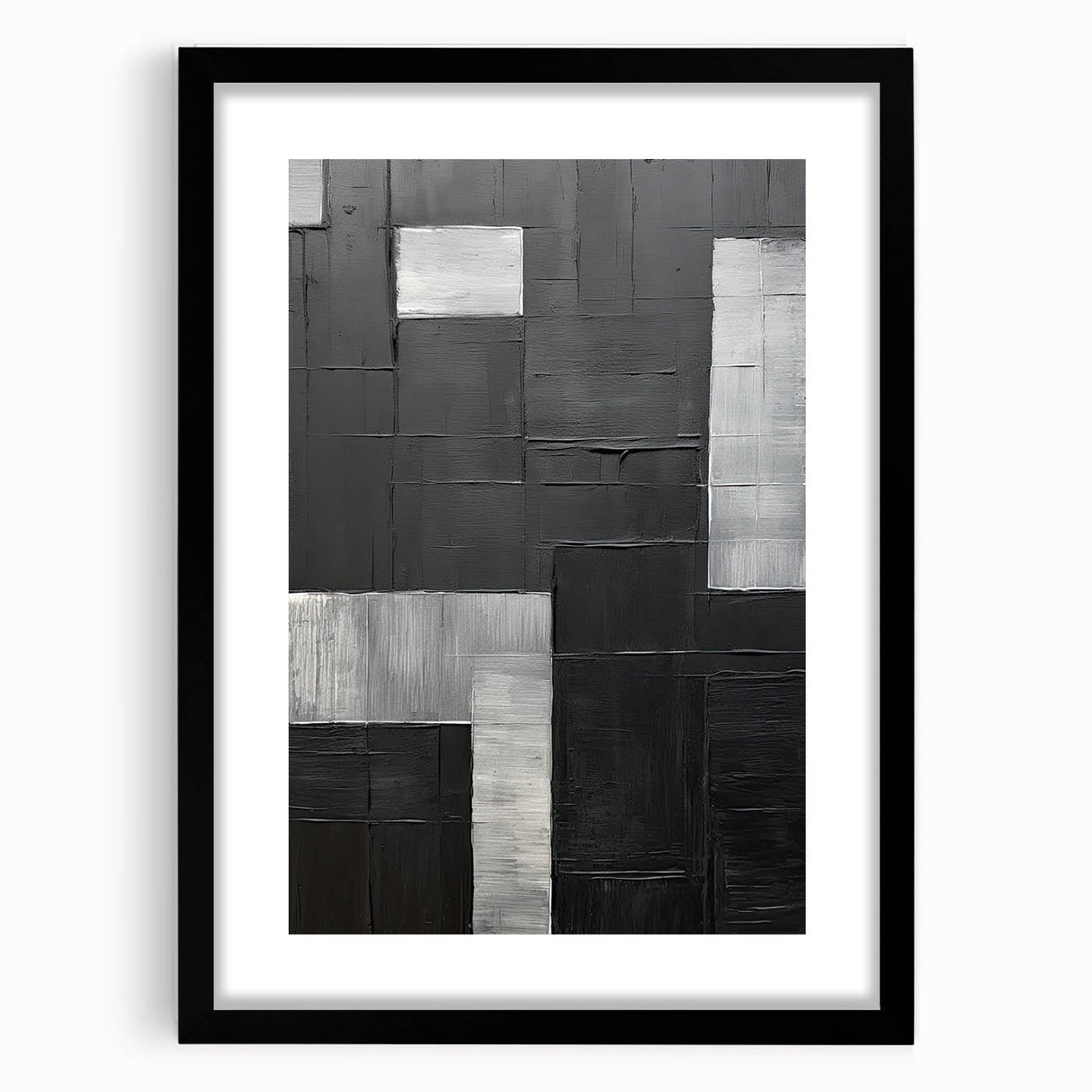 Contemporary Dining Art Pieces - Black & Silver Geometric Print