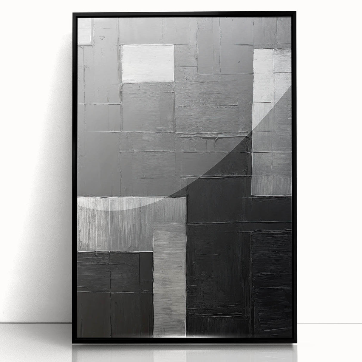 Contemporary Dining Art Pieces - Black & Silver Geometric Print