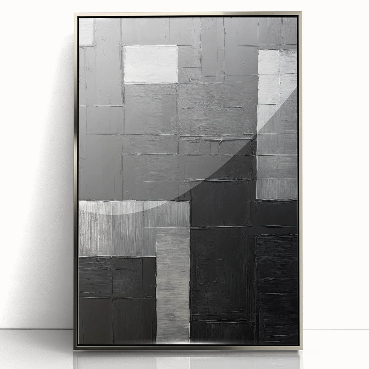 Contemporary Dining Art Pieces - Black & Silver Geometric Print