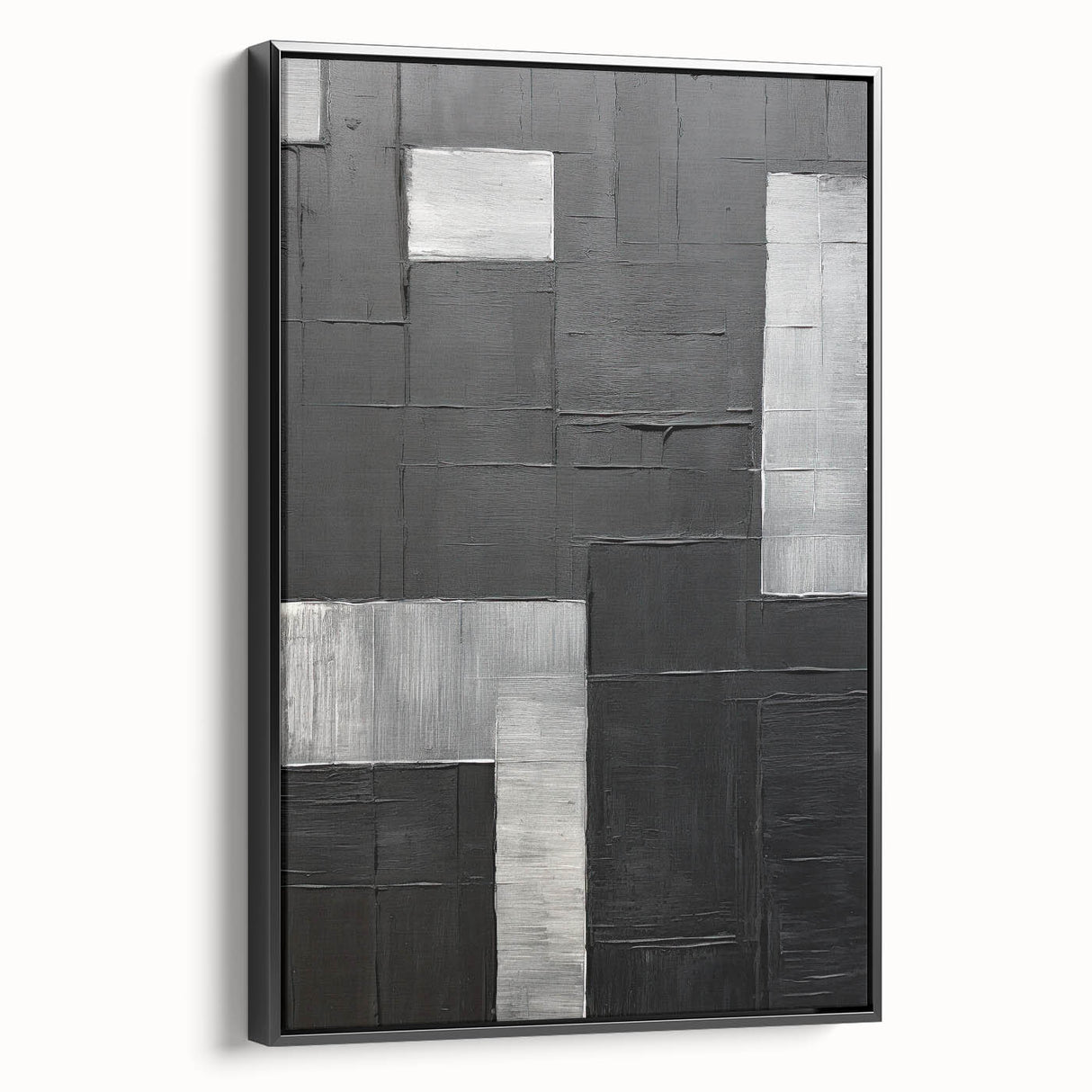 Contemporary Dining Art Pieces - Black & Silver Geometric Print