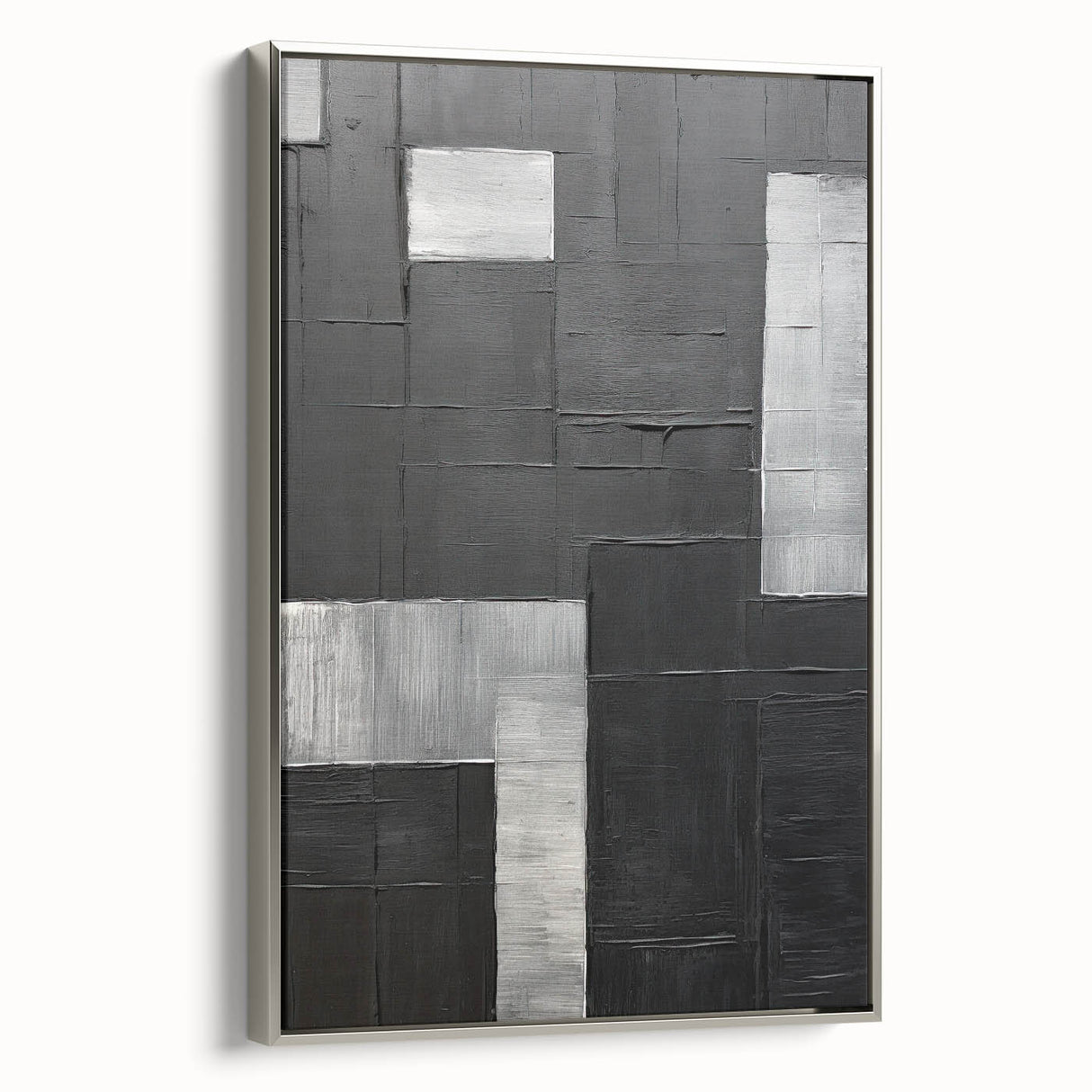 Contemporary Dining Art Pieces - Black & Silver Geometric Print