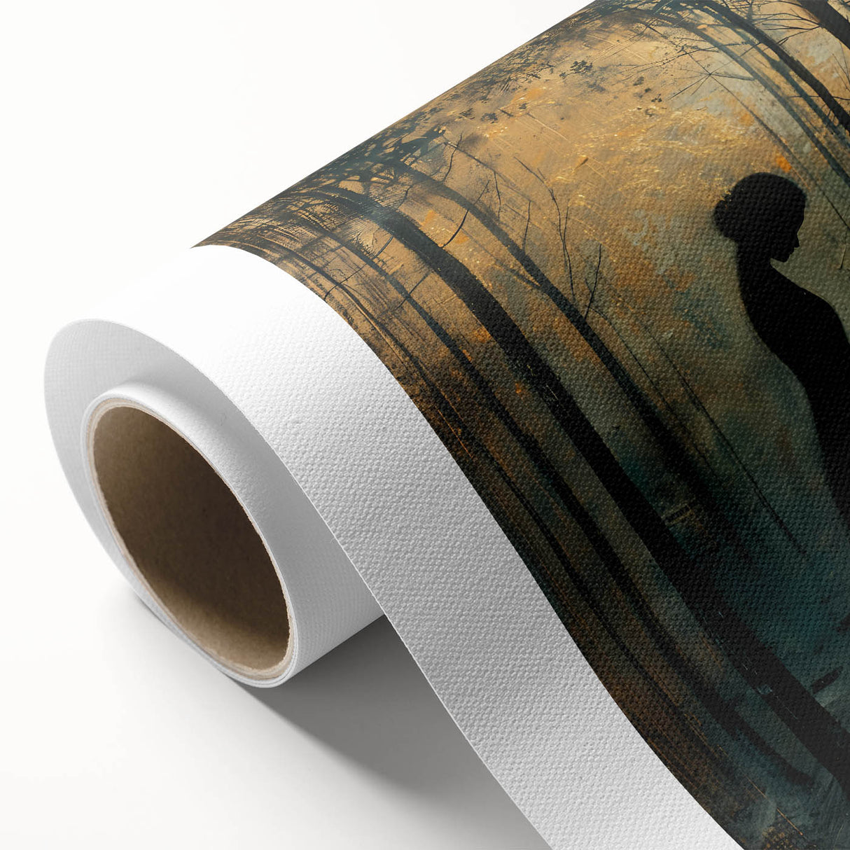 Abstract figurative wall art on rolled canvas, showcasing vibrant colors and dynamic shapes. Ideal for modern home decor, enhancing any living space with artistic flair.