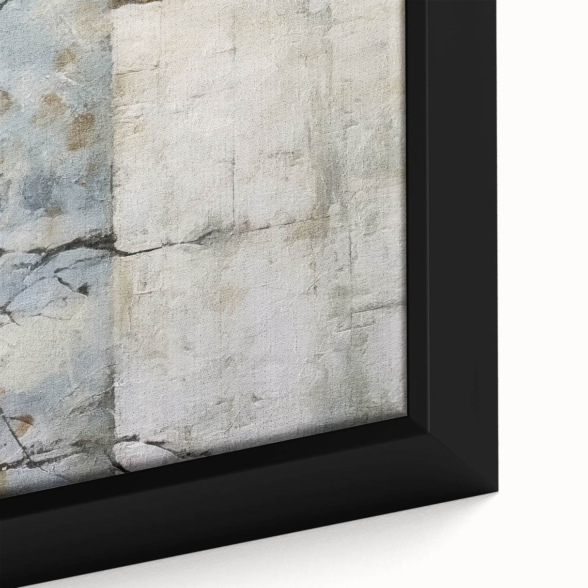 Close-up of a vibrant abstract floral wall art piece featuring bold colors and intricate details, framed in an elegant black frame, ideal for modern home decor.