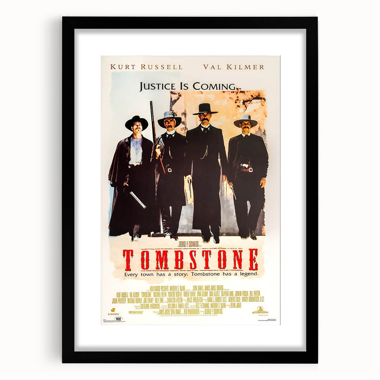 Retro Wall Art - Tombstone Movie Poster - 80s Western Drama Art Prints