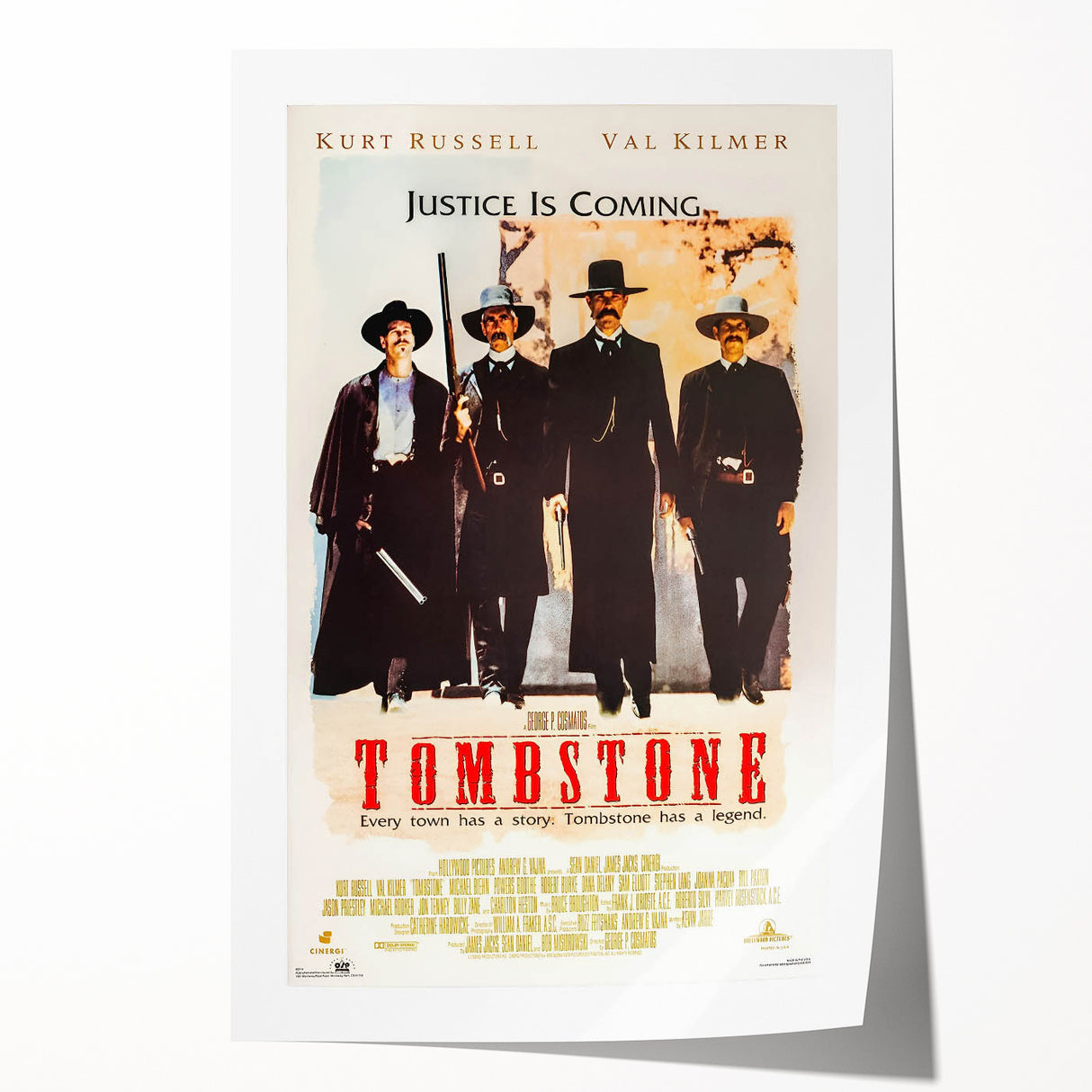 Retro Wall Art - Tombstone Movie Poster - 80s Western Drama Art Prints