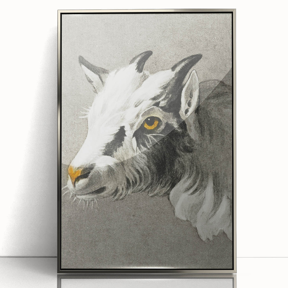 Romantic Goat Portrait by Jean-Bernard - Historical Romantic Canvas