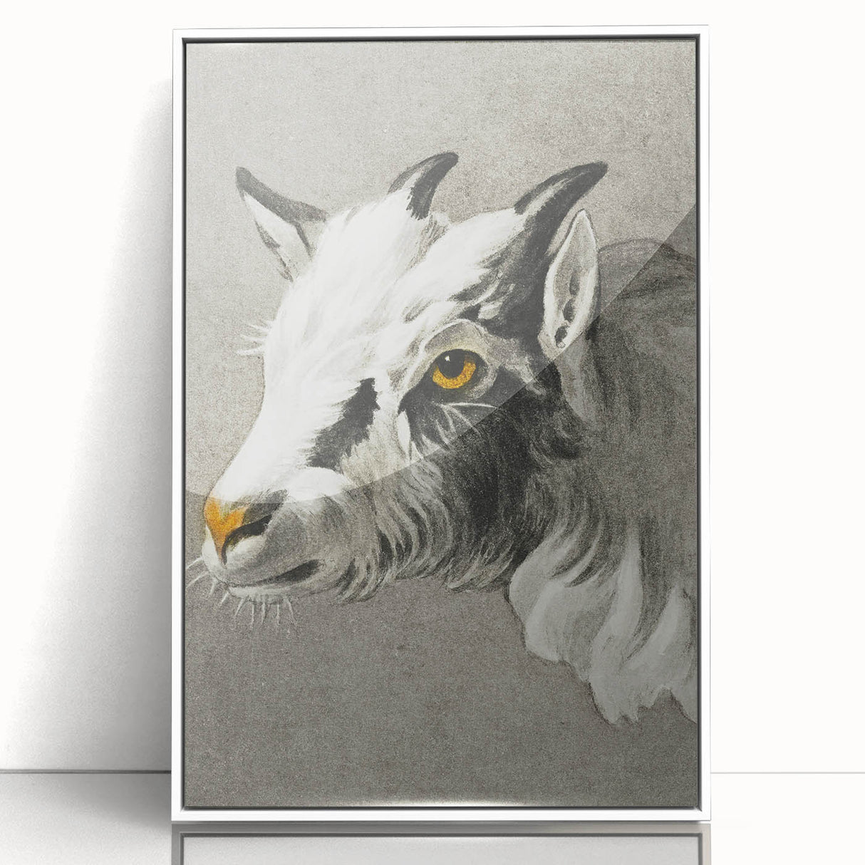 Romantic Goat Portrait by Jean-Bernard - Historical Romantic Canvas