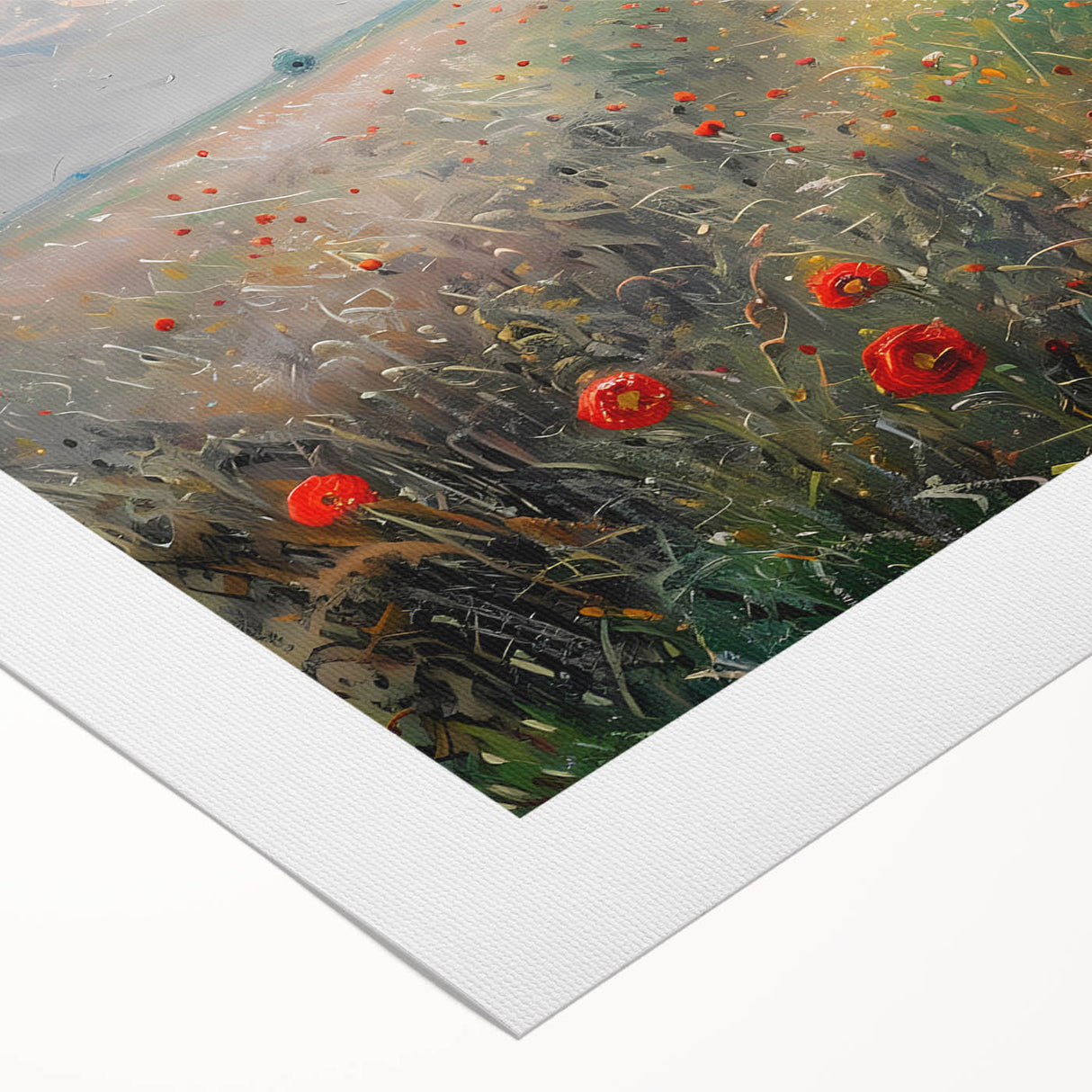 Abstract figurative wall art on rolled canvas, showcasing vibrant colors and dynamic shapes, perfect for modern decor. Packaged securely in a cardboard tube for easy transport and display.