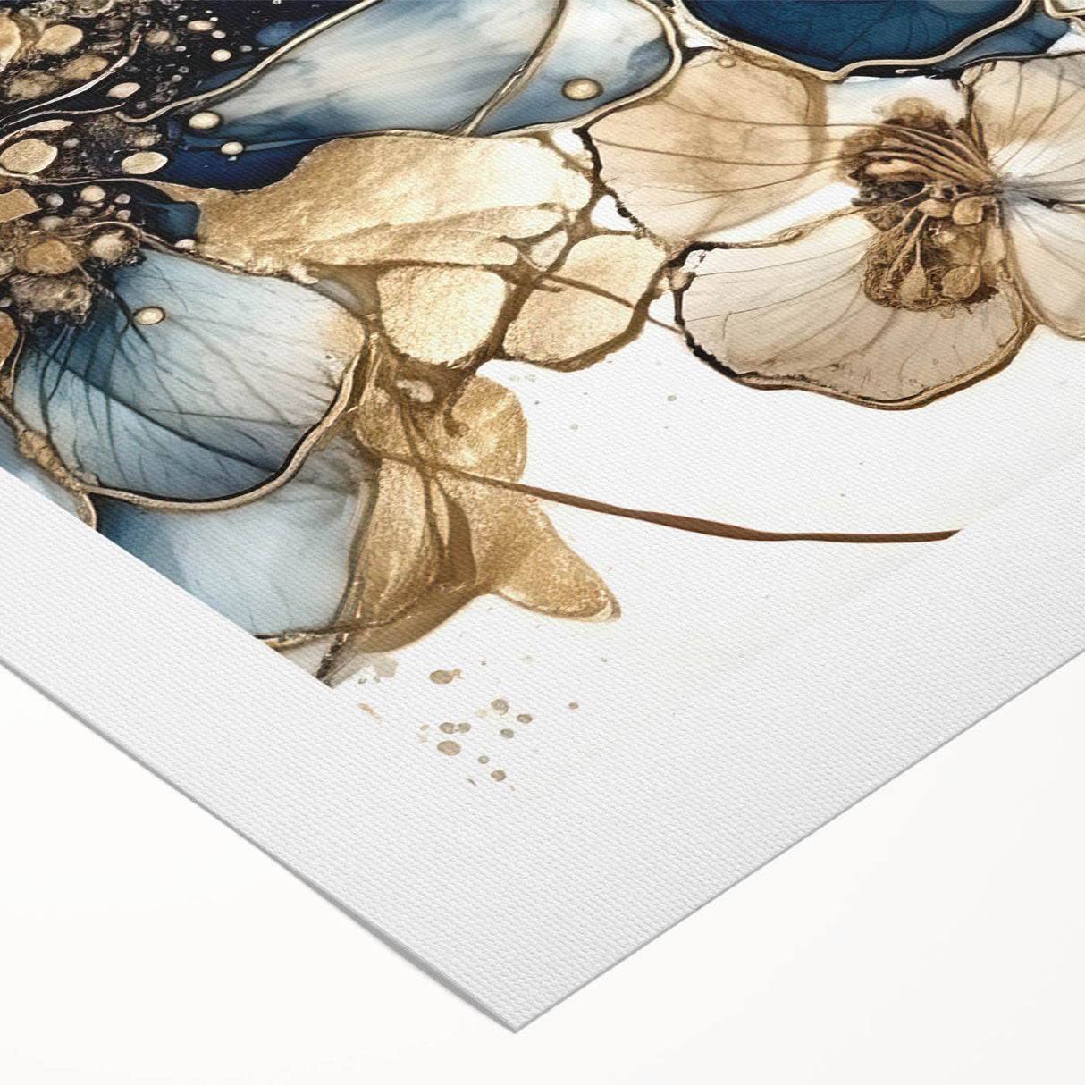 Abstract floral wall art on rolled canvas, showcasing vibrant colors in a modern design, perfect for home decor. Packaged securely in a cardboard tube for safe delivery.