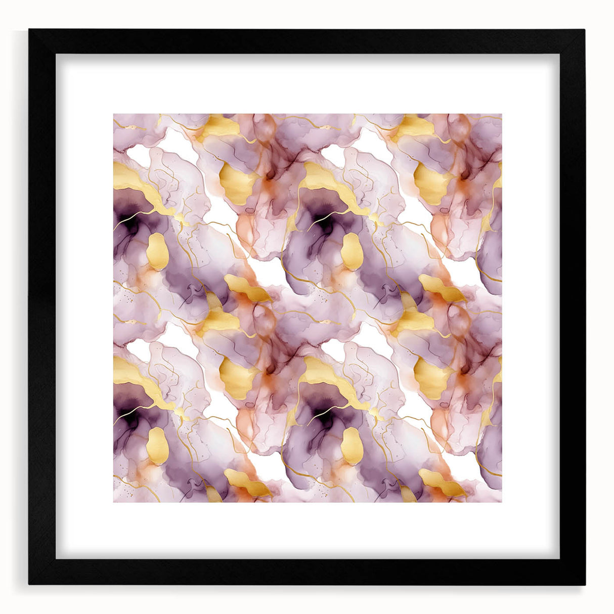 Abstract wall art featuring dynamic strokes in black and white, framed with a modern black mat. Ideal for contemporary home decor, enhancing any space.