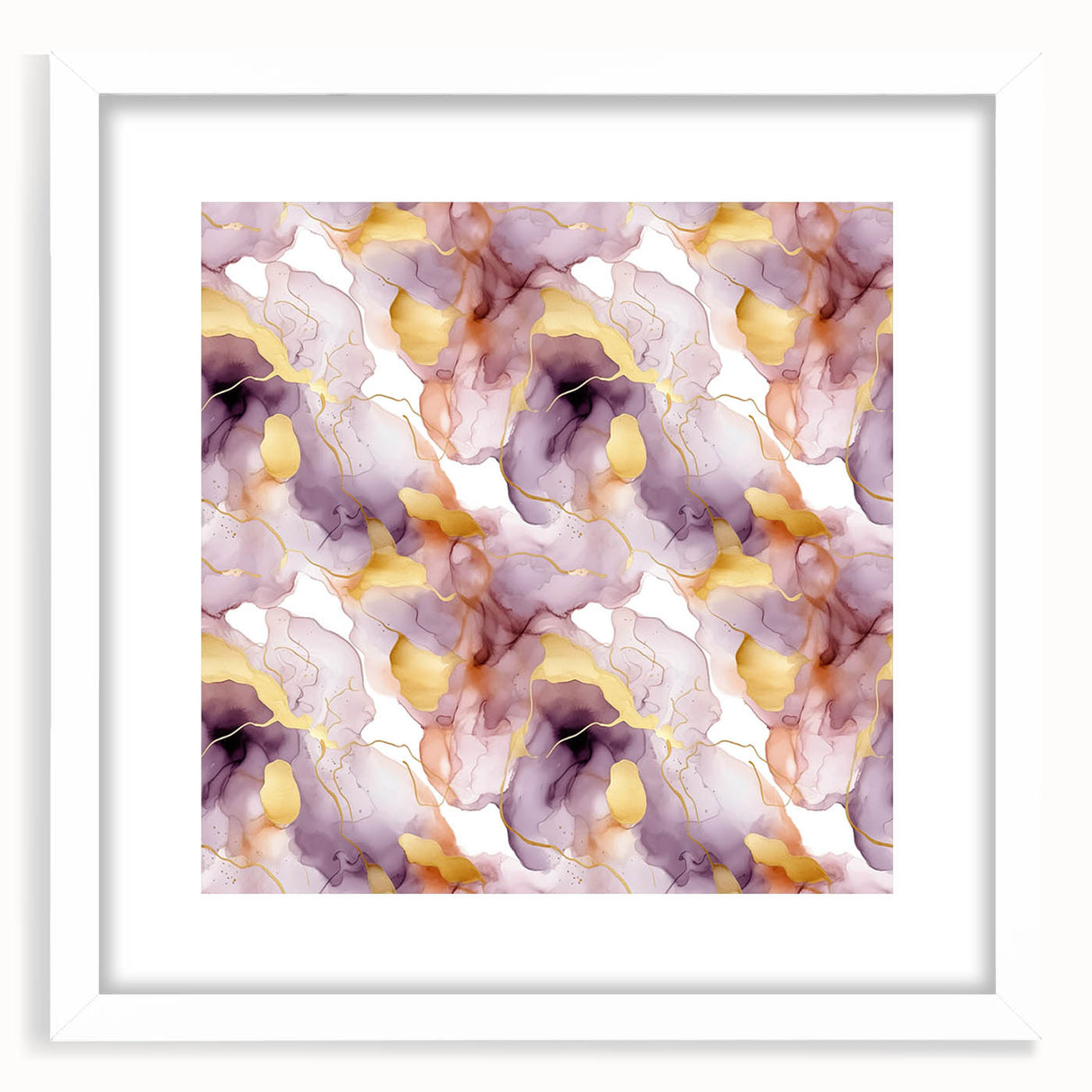 Abstract wall art featuring colorful strokes in a sleek white frame with a mat, designed to enhance modern home decor, perfect for living room or office spaces.