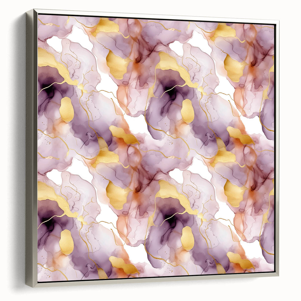 Framed abstract wall art with silver strokes on a textured canvas, showcasing modern design elements, perfect for contemporary home decor.