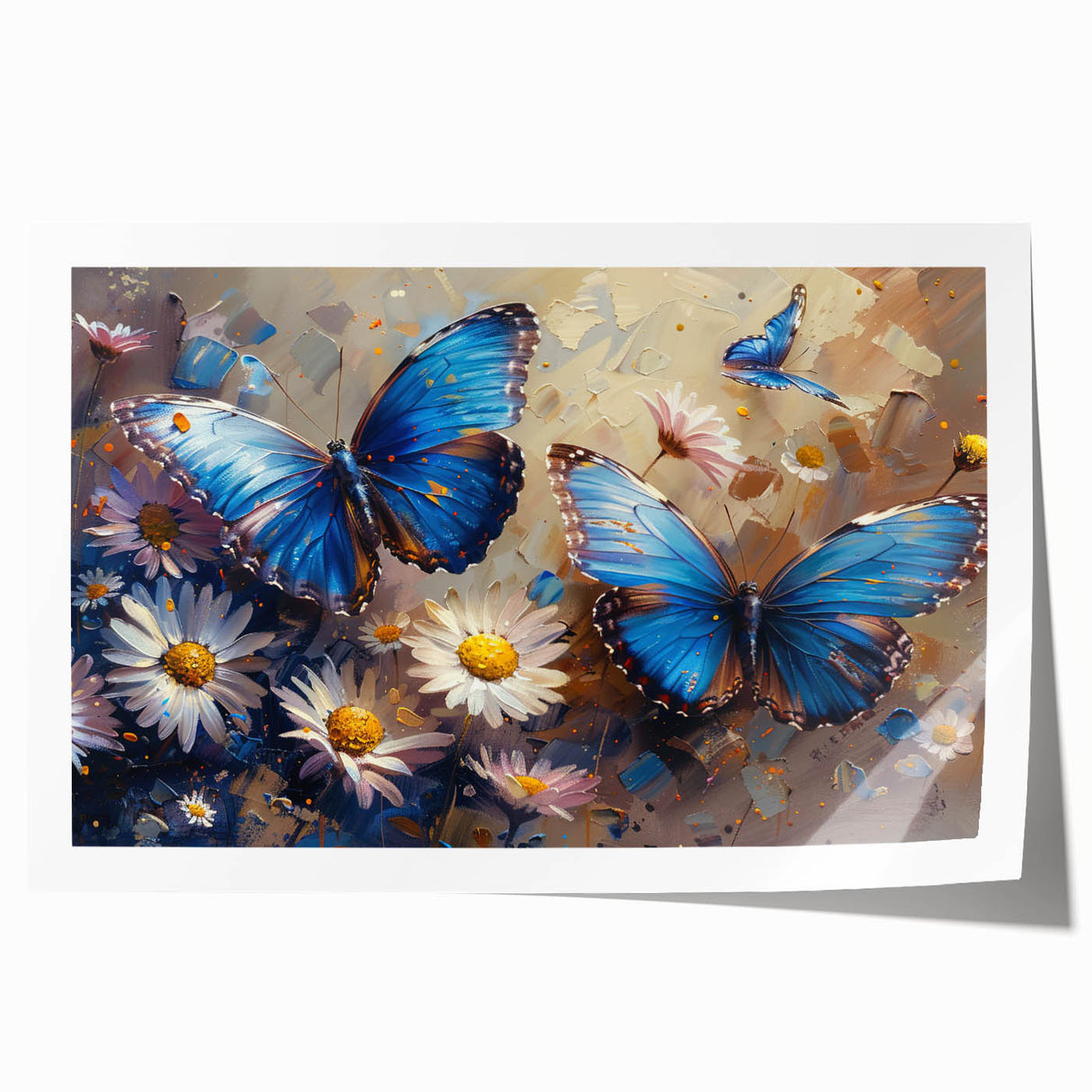 Floral wall art print featuring a vibrant botanical daisy design in soft pastel colors, rolled for easy framing and display, perfect for home decor enthusiasts.