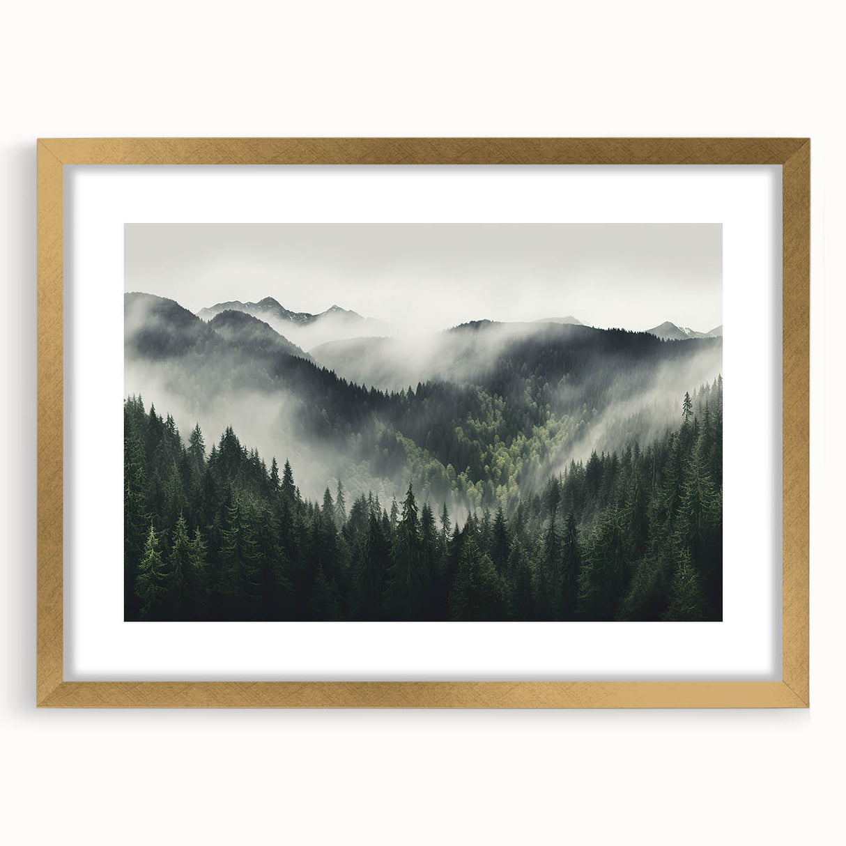 Botanical wall art collection featuring a gold-framed design of diverse forest trees and vibrant flowers, perfect for home decor. Ideal for nature lovers and art enthusiasts.