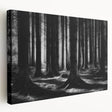 Stretched canvas wall art showcasing a vibrant botanical forest design with colorful flowers and trees, ideal for home decor and nature enthusiasts.