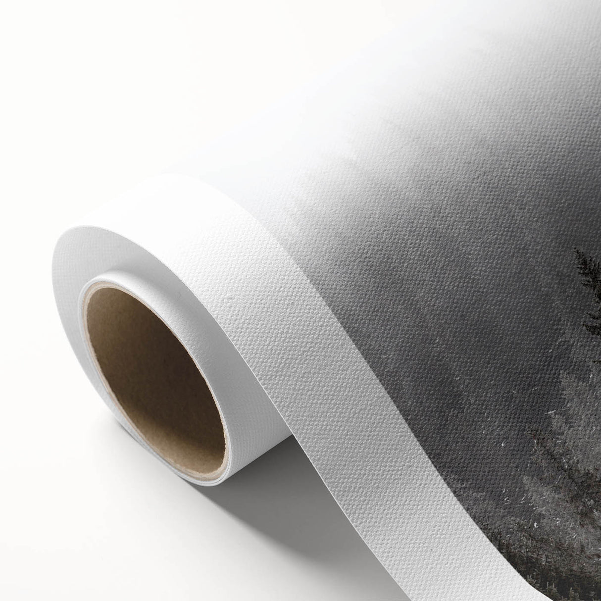 Botanical forest wall art featuring vibrant flowers and intricate tree designs on rolled canvas, ideal for home decor and nature enthusiasts, elegantly displayed.