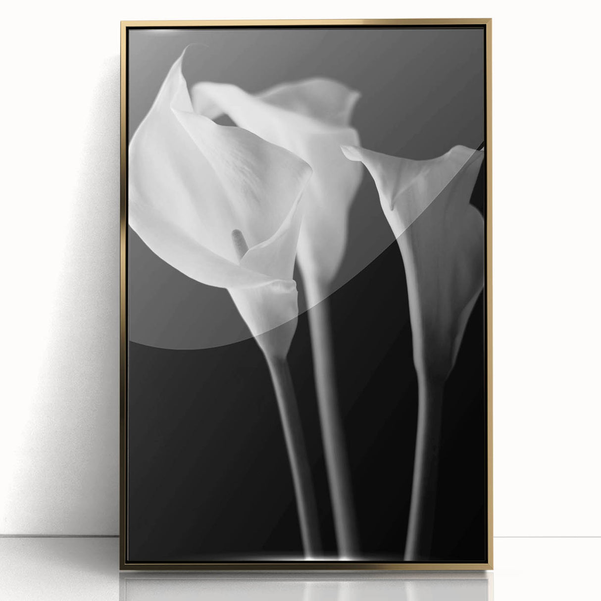 Elegant framed wall art featuring a botanical lily design with vibrant colors and gold accents, perfect for adding a touch of nature-inspired decor to any room.